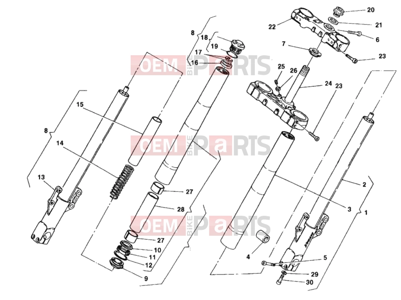 DUCATI 2000 Monster 750 FRONT FORK » FRONT SUSPENSION