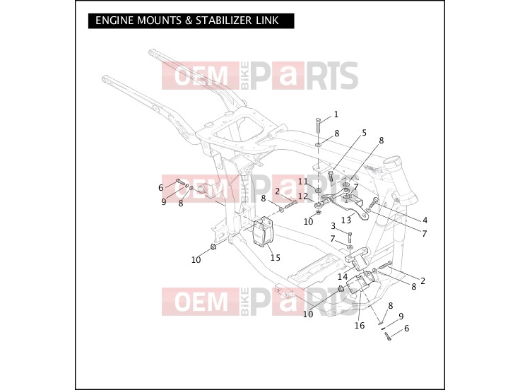 Harley-Davidson 2005 DYNA DYNA SUPER GLIDE  - FXDI ENGINE MOUNTS & STABILIZER LINK