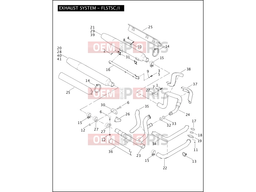 Harley-Davidson 2005 SOFTAIL NIGHT TRAIN  - FXSTB EXHAUST SYSTEM - FLSTSC/I