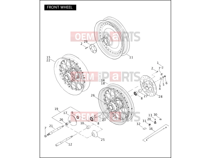 Harley-Davidson 2005 SOFTAIL NIGHT TRAIN  - FXSTB FRONT WHEEL (2 OF 2)
