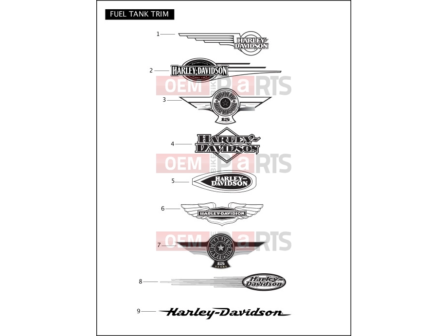 Harley-Davidson 2005 SOFTAIL NIGHT TRAIN  - FXSTB FUEL TANK TRIM