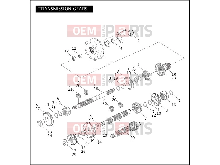 Harley-Davidson 2005 SOFTAIL NIGHT TRAIN  - FXSTB TRANSMISSION GEARS