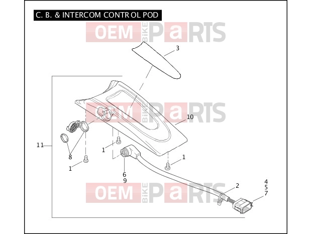 Harley-Davidson 2004 TOURING ELECTRA GLIDE CLASSIC  - FLHTC C.B. & INTERCOM CONTROL POD