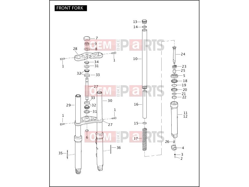 Harley-Davidson 2004 VRSC VRSCB V-ROD  - VRSCB FRONT FORK