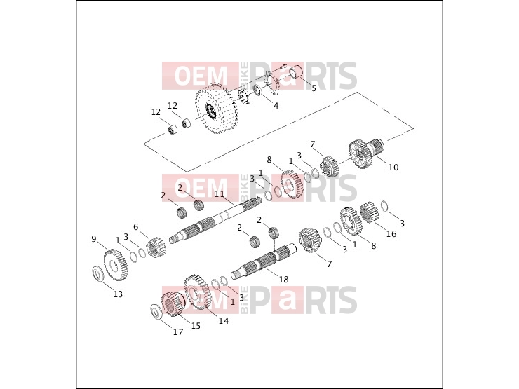 Harley-Davidson 2003 SOFTAIL SOFTAIL DEUCE  - FXSTD TRANSMISSION GEARS