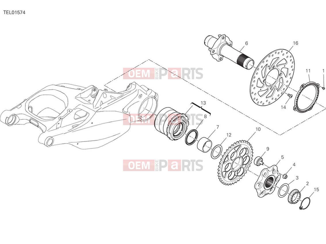 DUCATI 2024 Multistrada V4 RS Rear wheel spindle