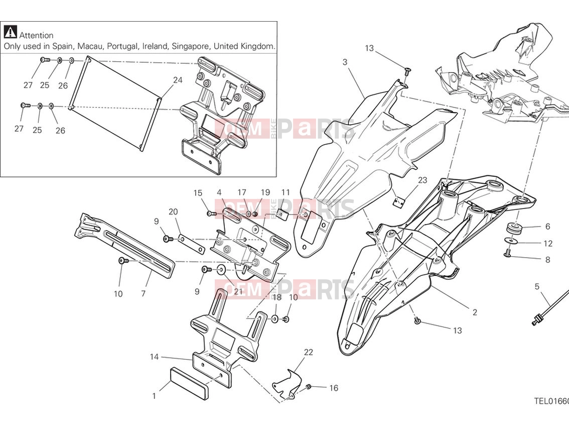 DUCATI 2024 Multistrada V4 RS Plate holder (Europe)