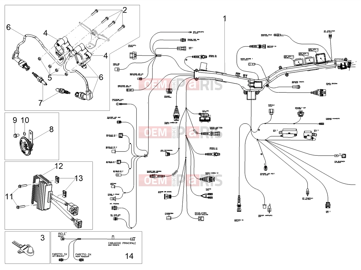 MOTOGUZZI V85 TT 850 (EU, GSO) Electrical systems » Front electrical system