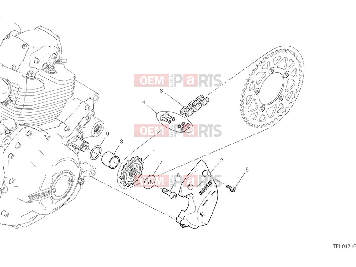 Front sprocket & chain - Ducati Scrambler Nightshift 2024