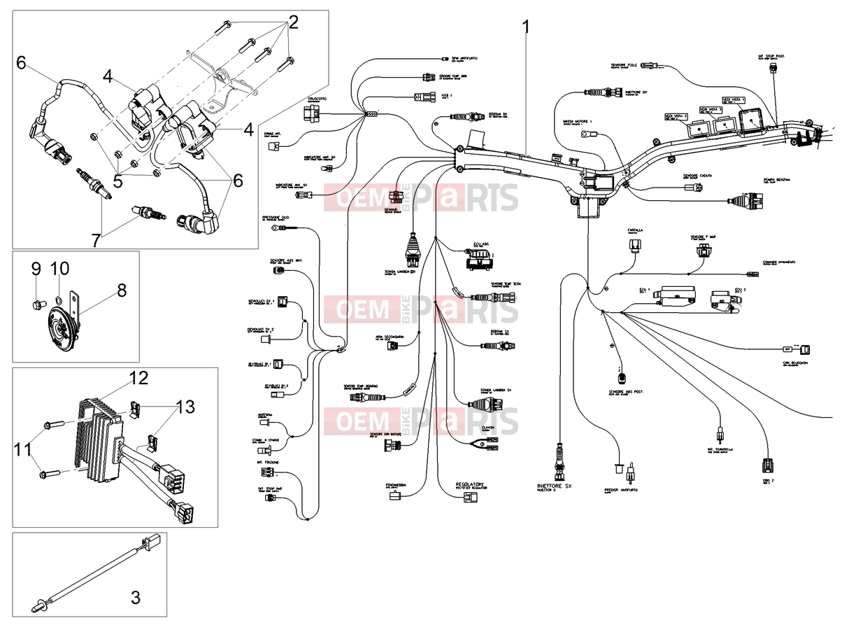 MOTOGUZZI V85 TT Strada E5+ (AU, JP) Electrical systems » Front electrical system