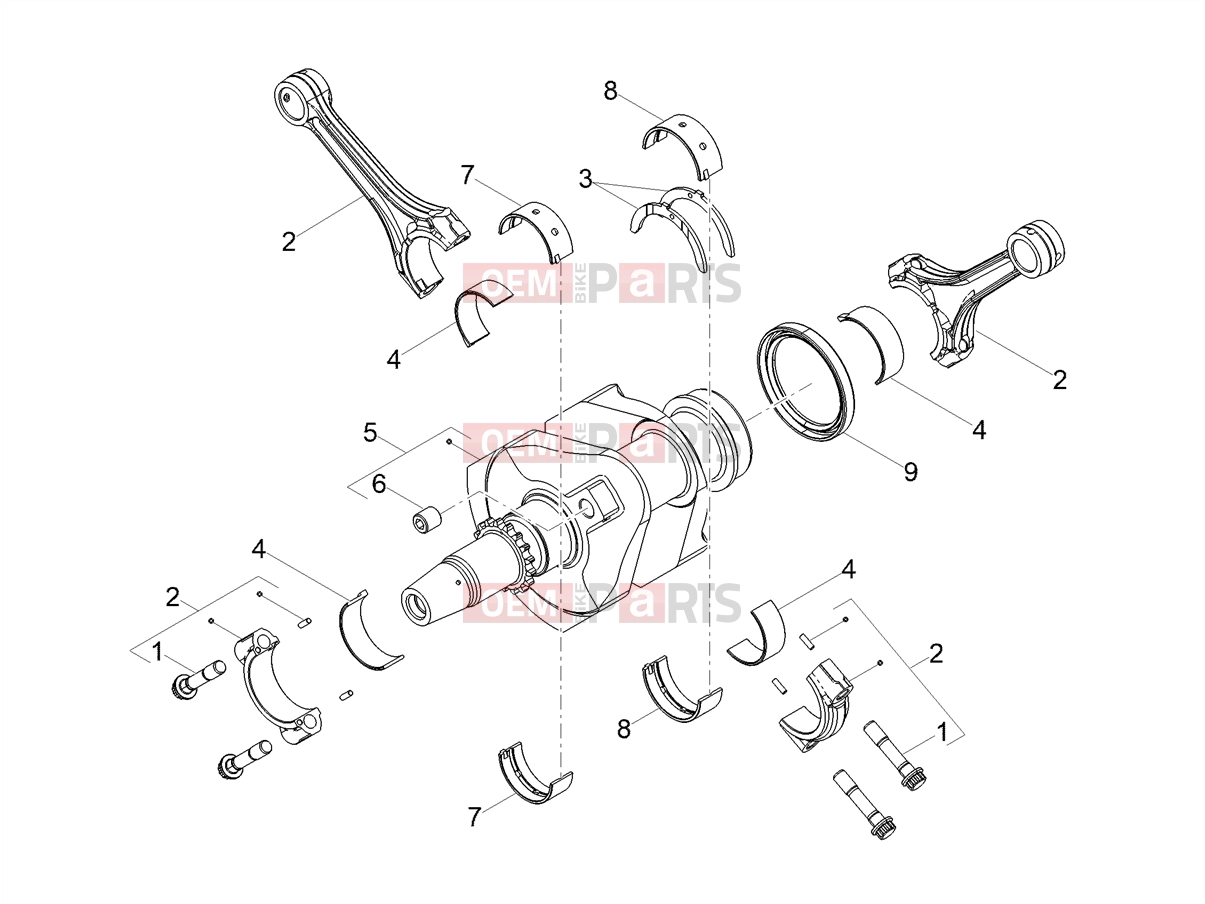 MOTOGUZZI V85 TT Strada E5+ (EU) Engine » Cranckshaft