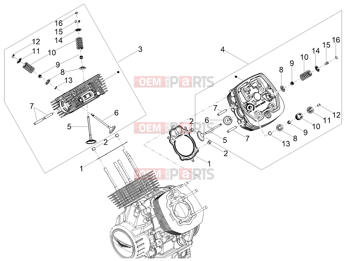 MOTOGUZZI V85 TT Strada E5+ (EU) Engine » Cylinder head - valves