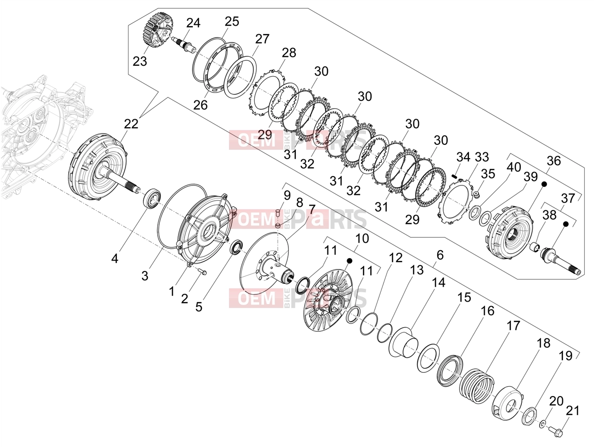 PIAGGIO Beverly 400 HPE E5 (EU) Engine » Driven pulley