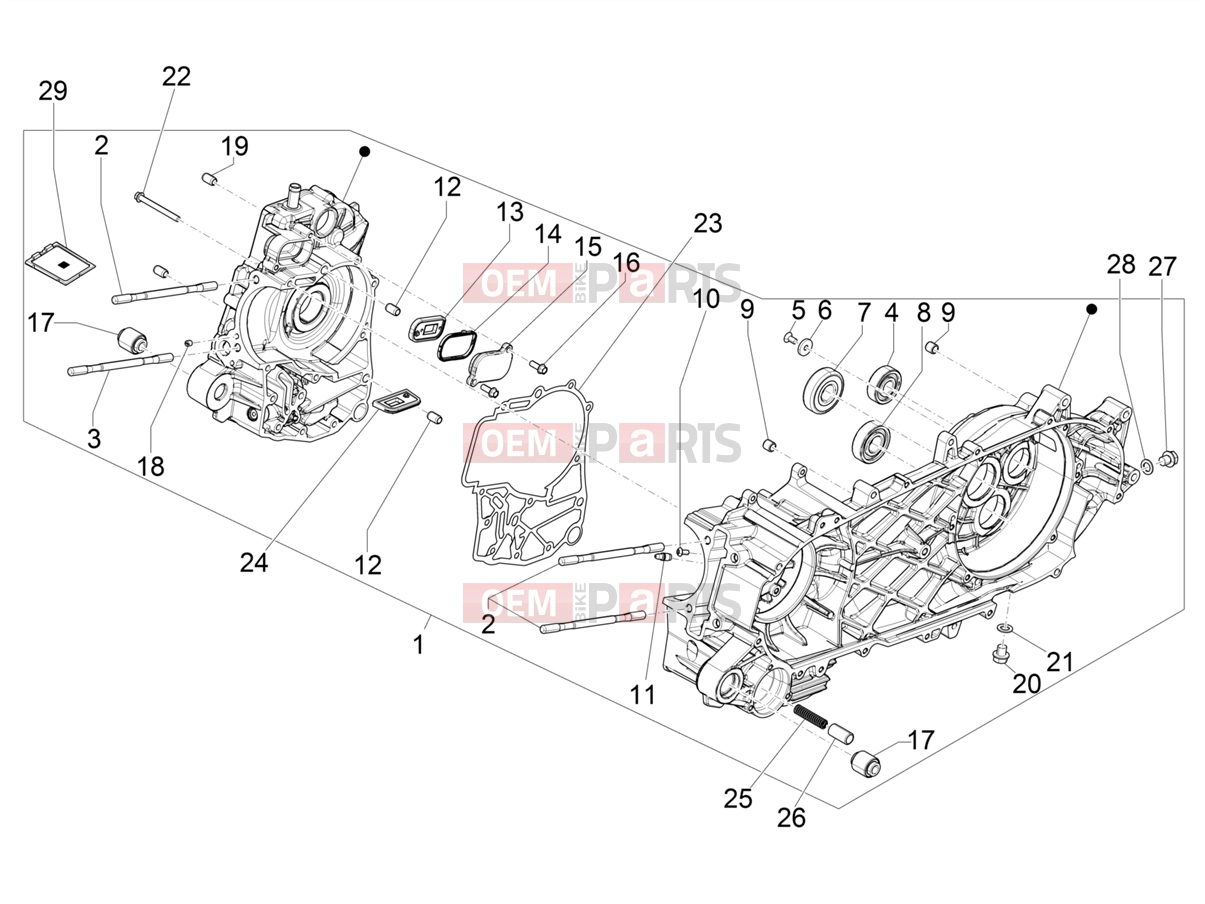 PIAGGIO Beverly 400 Deep Black E5 (EU) Engine » CRANKCASE