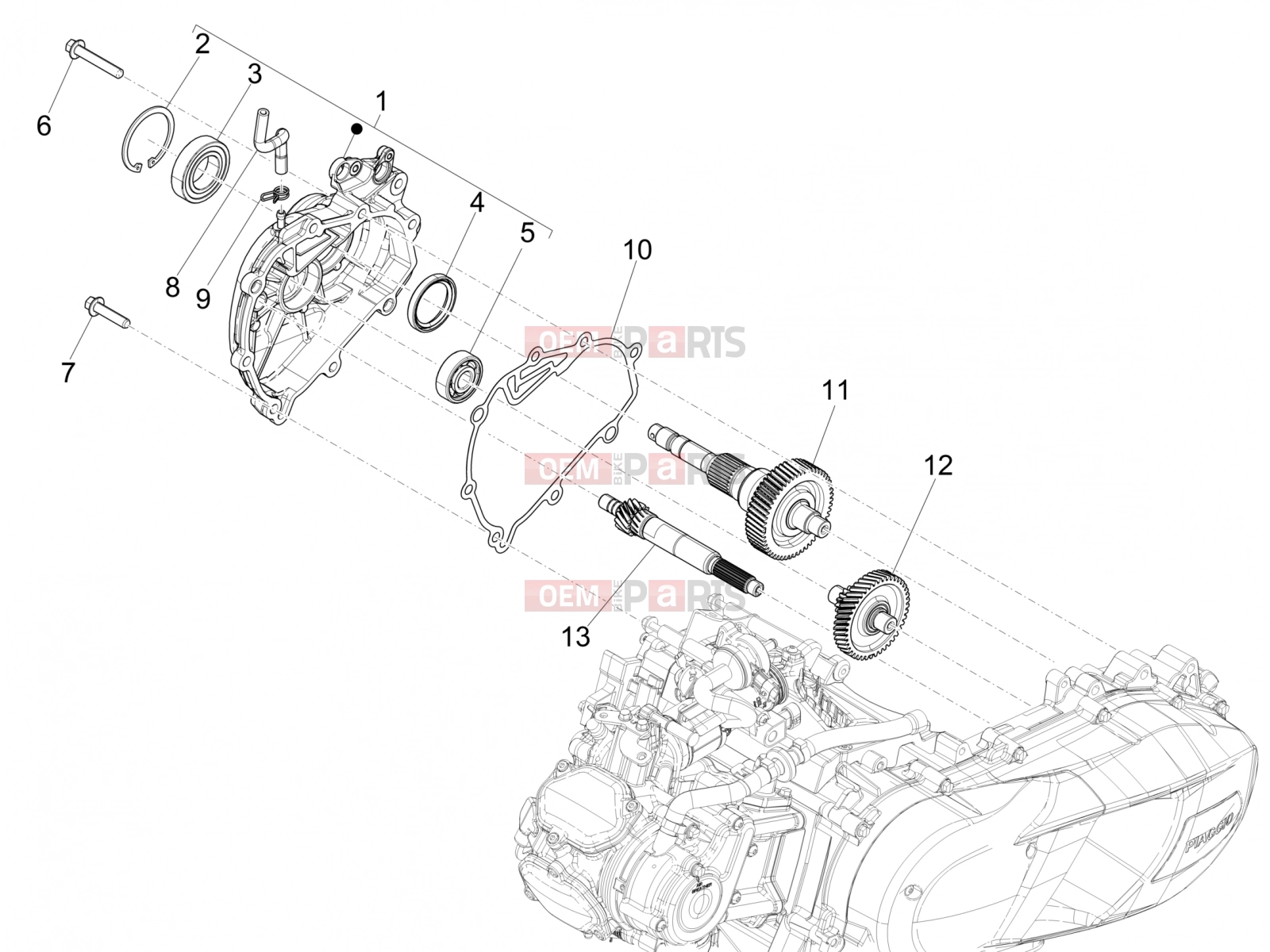 Engine » Reduction unit - Piaggio Medley 200 E5+ (EU) 2024