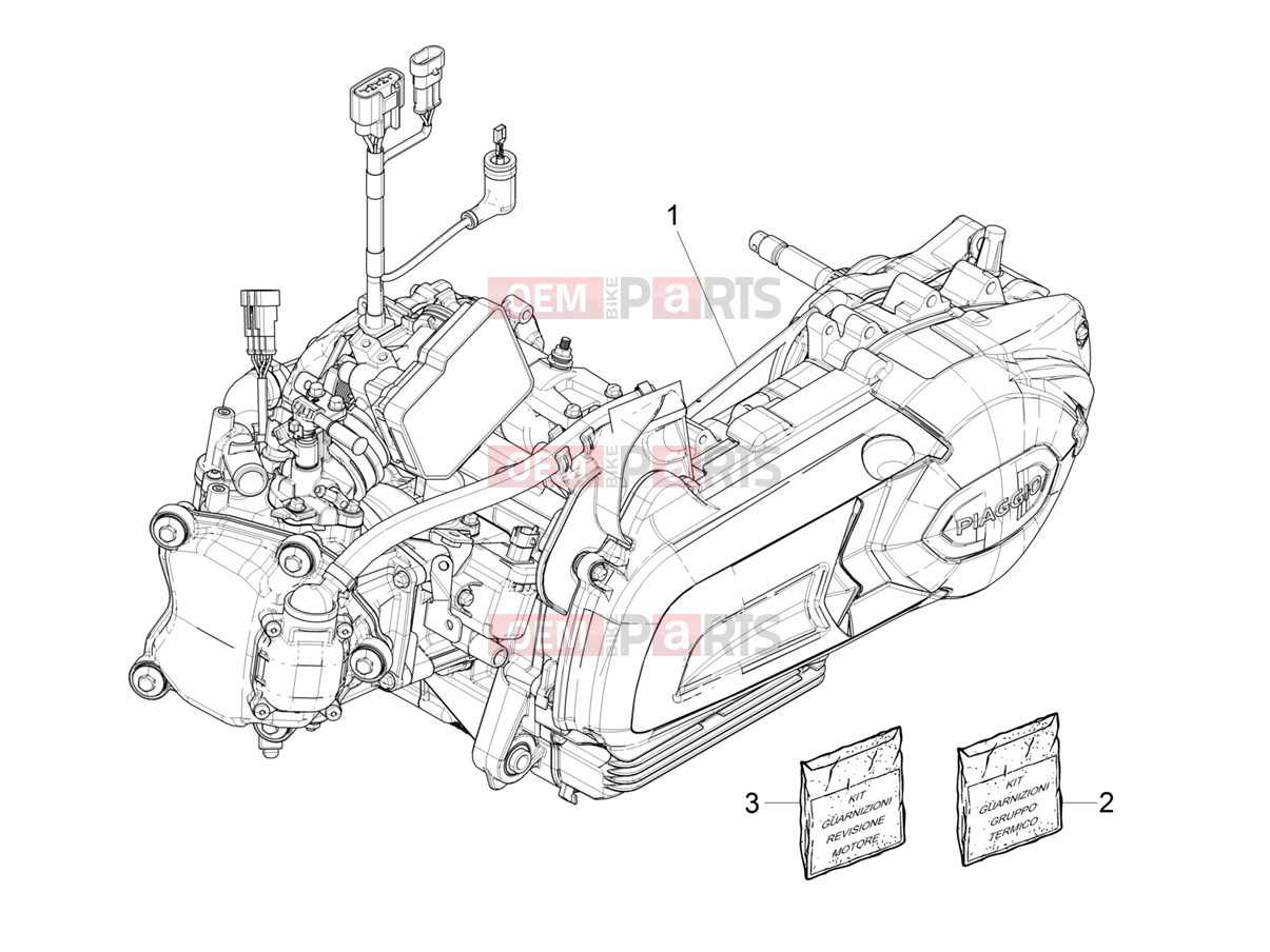 PIAGGIO MP3 300 HPE / HPE Sport E5 (EU) Engine » Engine assembly