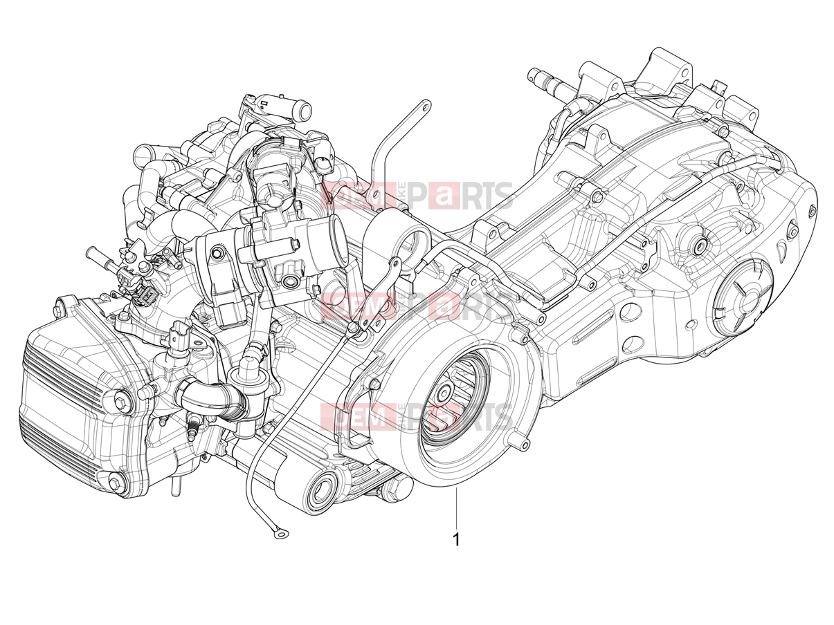PIAGGIO MP3 530 HPE Exclusive E5+ (EU) Engine » Engine assembly