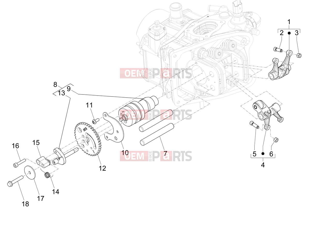PIAGGIO MP3 530 HPE Exclusive E5+ (EU) Engine » Rocking levers support unit