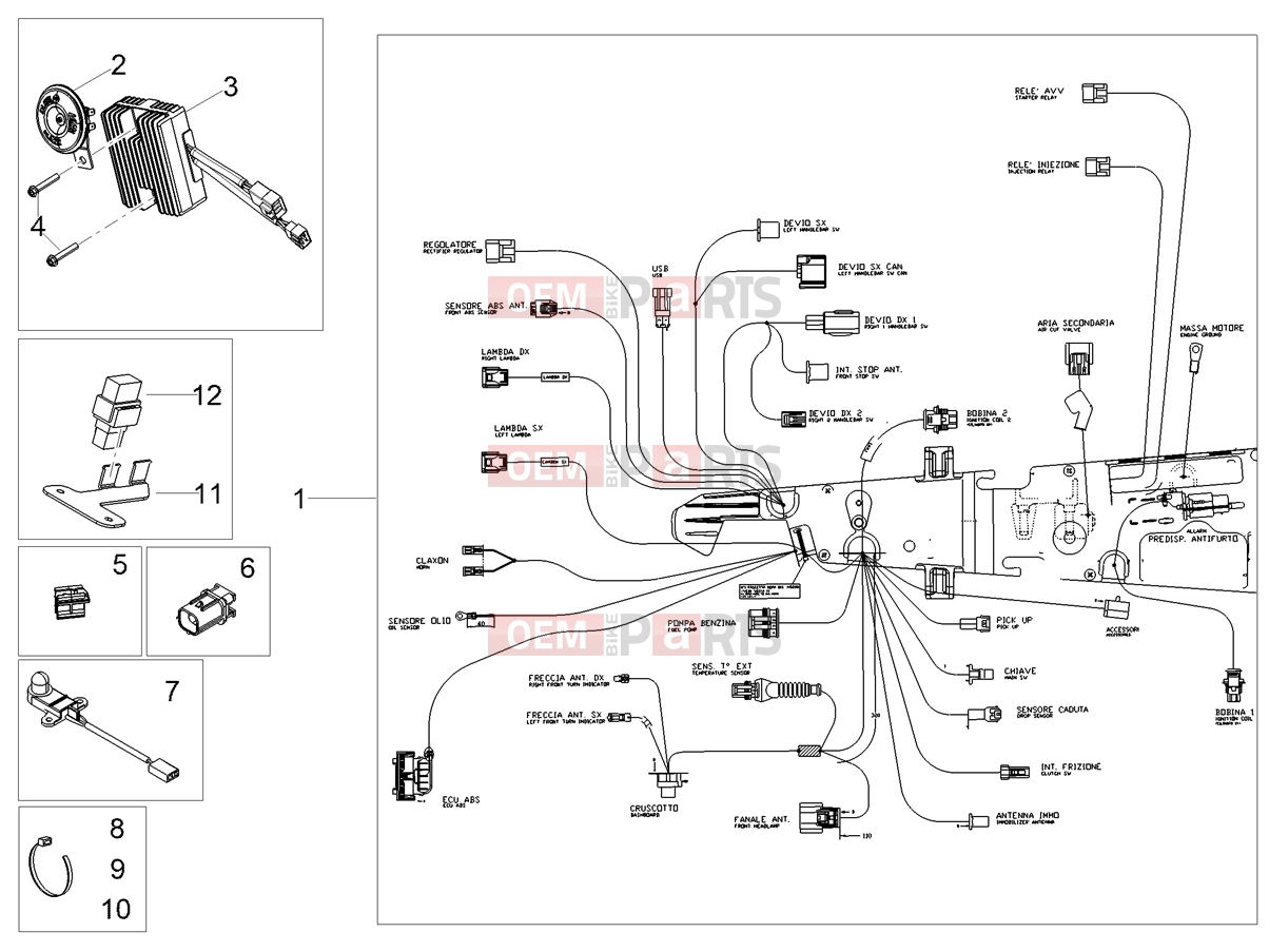 MOTOGUZZI V7 Stone E5+ (EU) Electrical systems » Front electrical system
