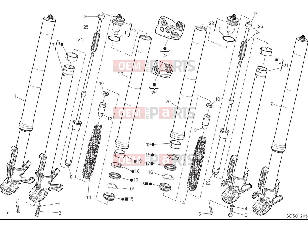 DUCATI 2025 Desert X Discovery Front fork
