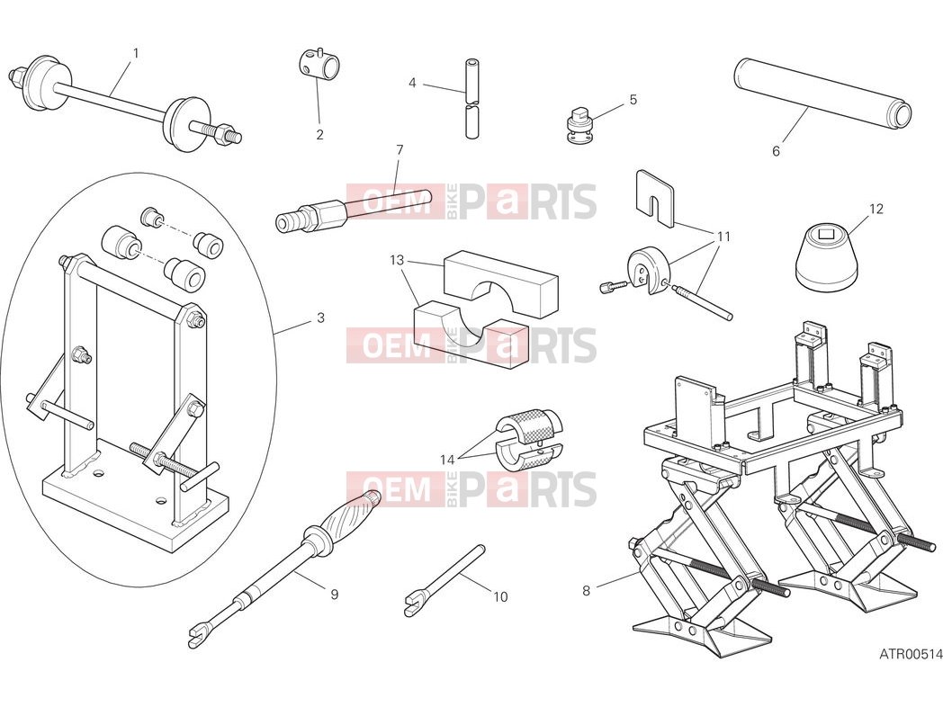 DUCATI 2025 Desert X Discovery Workshop service tools - frame