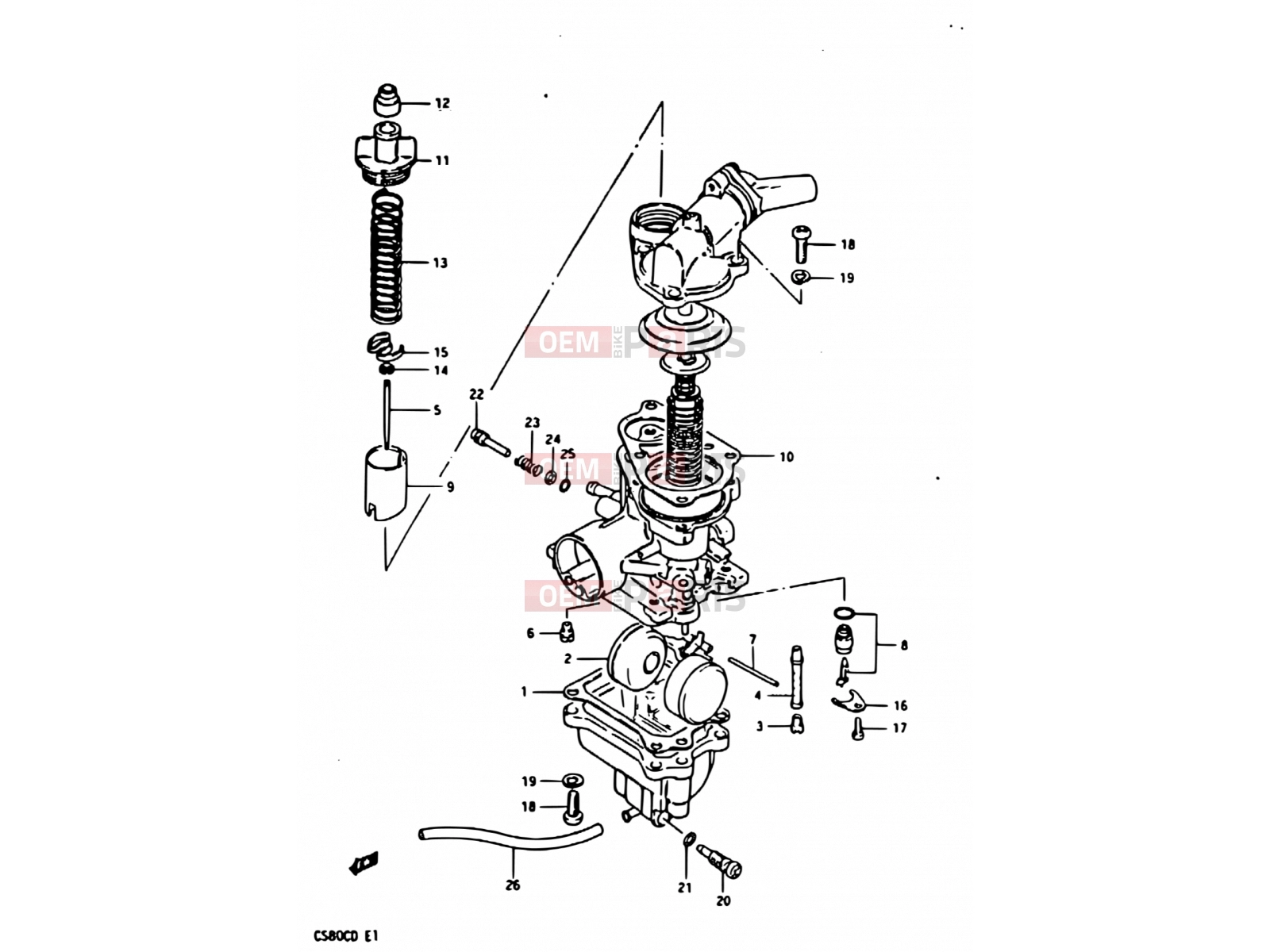 SUZUKI CS80C / CS80L D (1983) 6 - CARBURETOR (E02, E17, E22)
