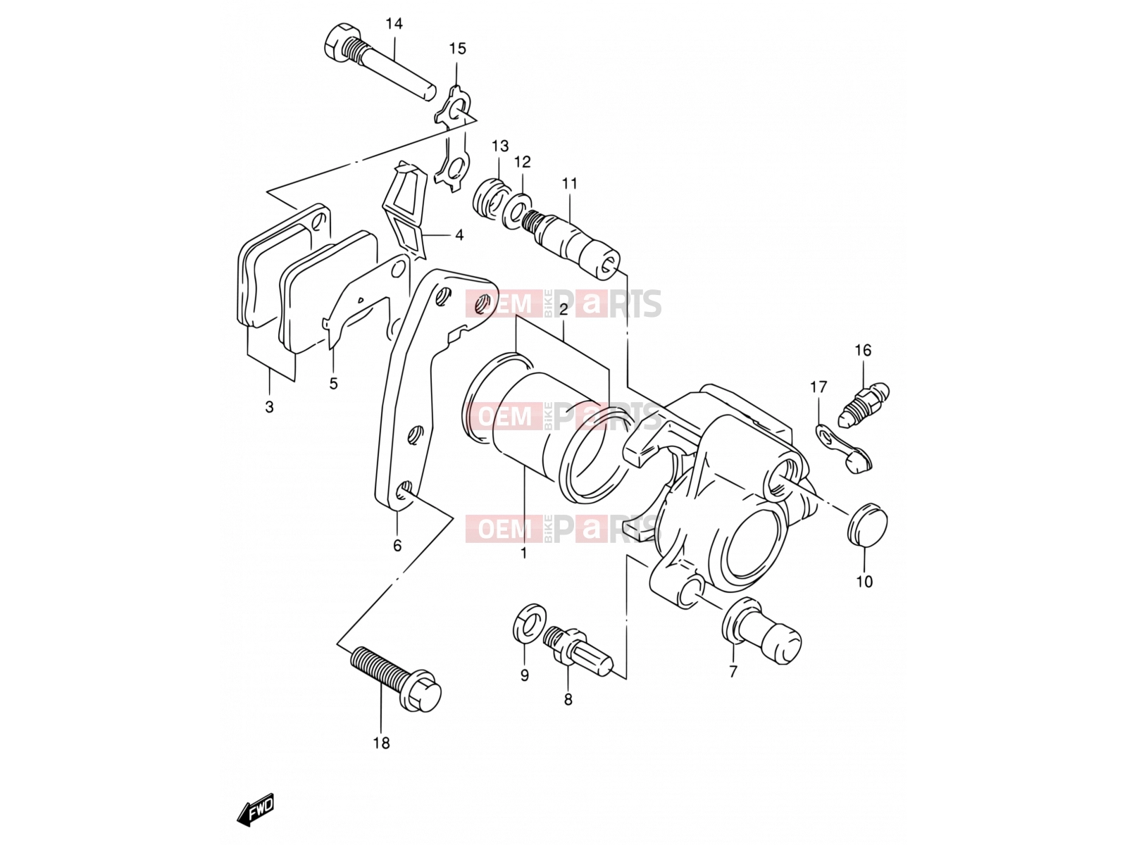 SUZUKI DF125E Y (2000) 44 - FRONT CALIPER