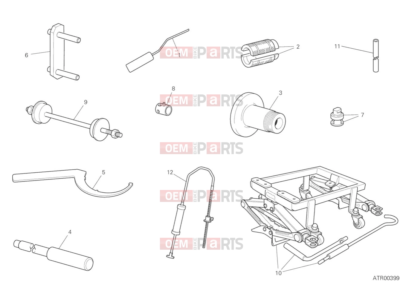 DUCATI 2019  Diavel 1260 WORKSHOP SERVICE TOOLS (FRAME)