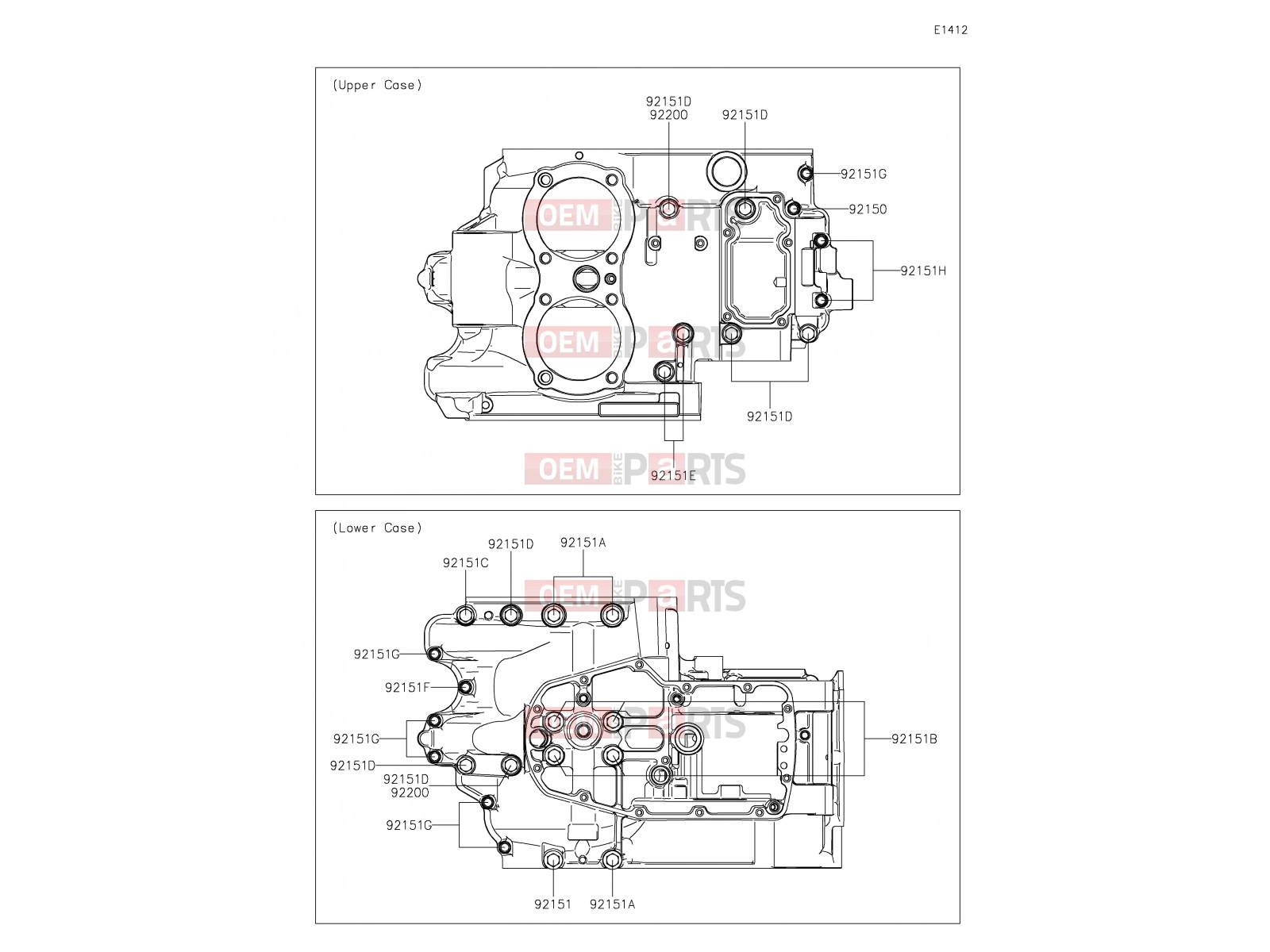 15 Crankcase Bolt Pattern - Kawasaki W800 (EJ800JMFNN) 2021
