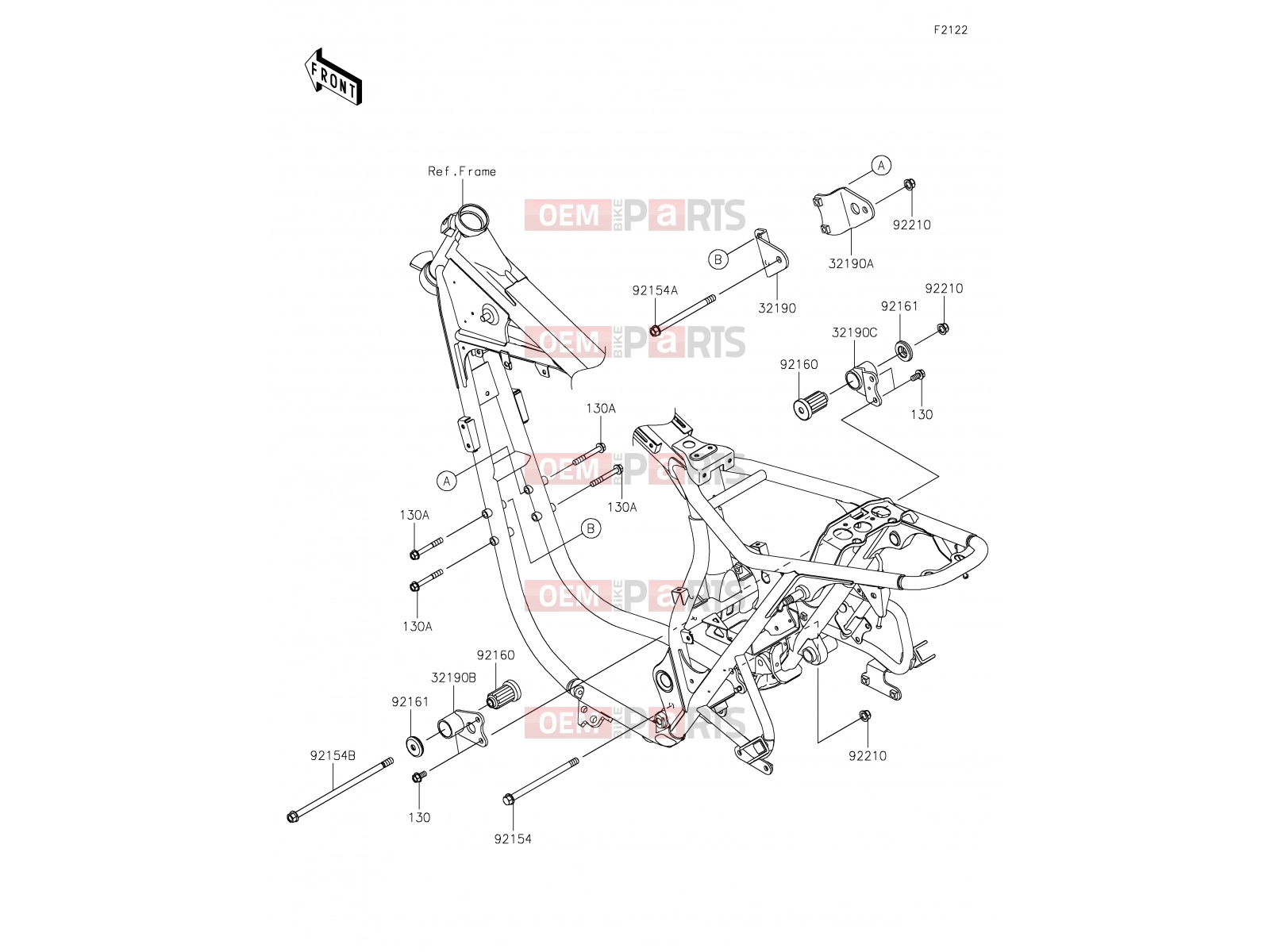 28 Engine Mount - Kawasaki W800 (EJ800DLF) 2020
