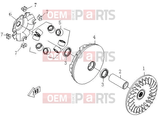 CFMOTO 2012 UTV UFORCE 600 (CF600-5) PRIMARY SHEAVE - E15