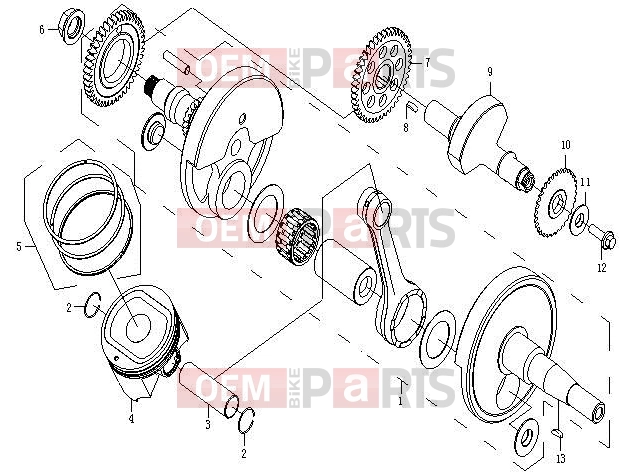 CFMOTO 2014 UTV UFORCE 600 (CF600-5) CRANKSHAFT, PISTON, BALANCER - E13