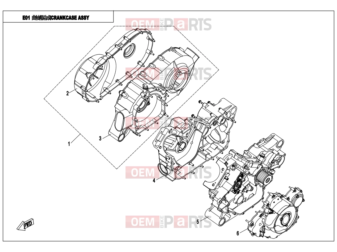 CFMOTO 2017 UTV UFORCE 800 (CF800-3) CRANK CASE ASSY - E01