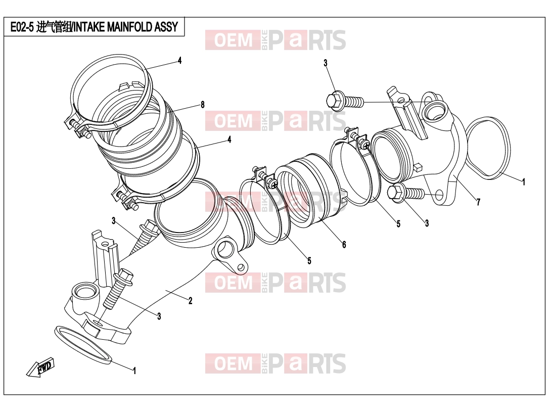 CFMOTO 2021 UTV UFORCE 800 (CF800UTR-2) INTAKE MANIFOLD ASSY. - E02-5