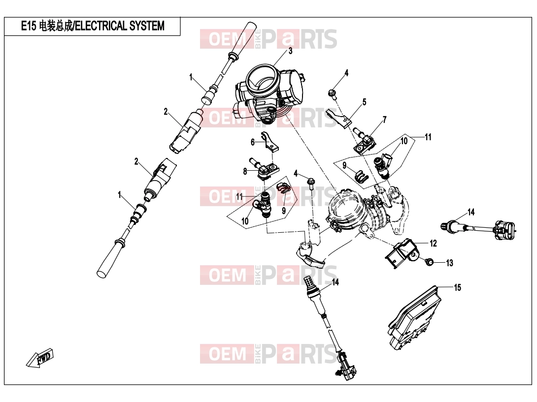 CFMOTO 2014 UTV UFORCE 800 (CF800UU-A) ELECTRICAL SYSTEM - E15