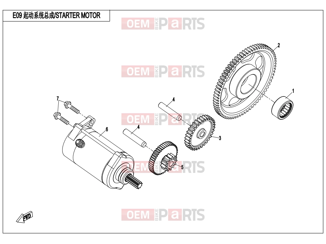CFMOTO 2016 UTV UFORCE 800 (CF800UU-A) STARTER MOTOR - E09