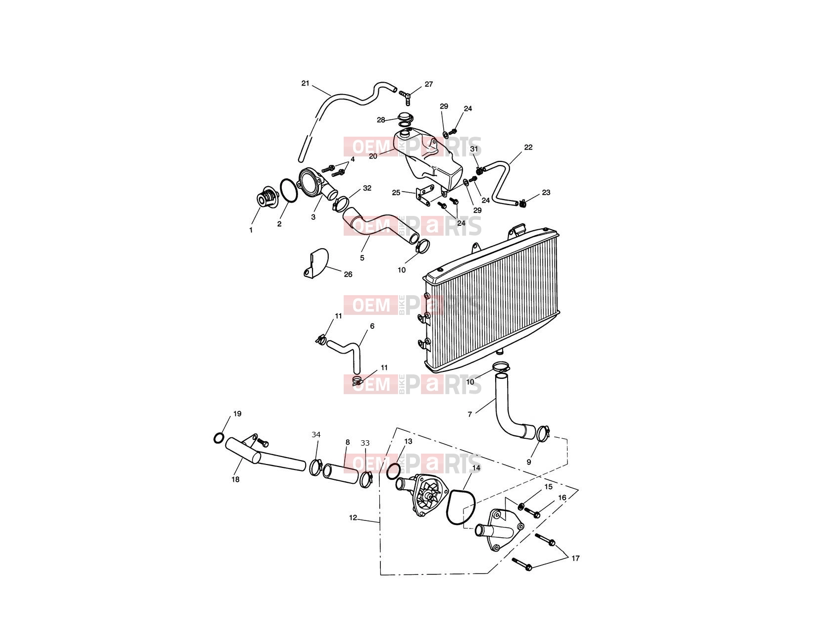 Triumph 2014 ROCKET III, CLASSIC & ROADSTER Cooling System