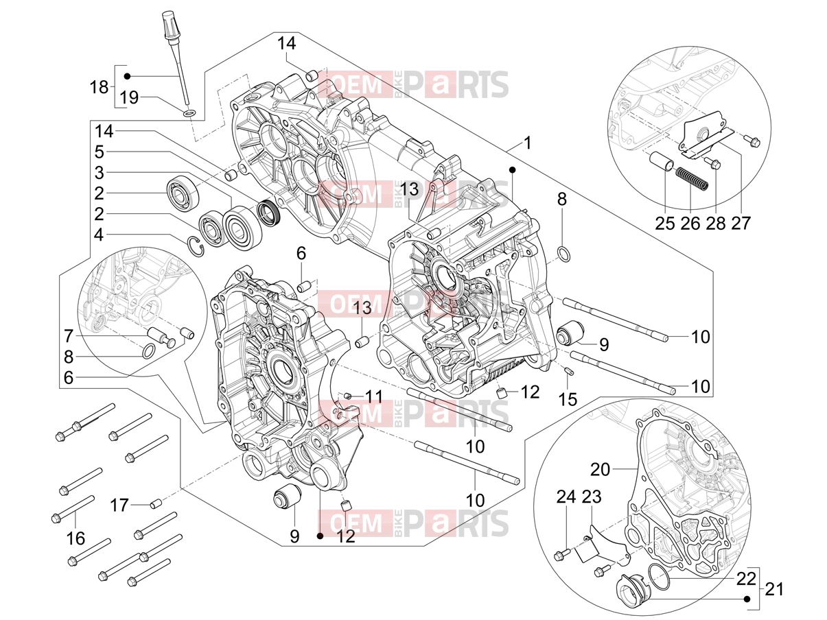 PIAGGIO MP3 310 Sport E5+ (EU) Engine » CRANKCASE