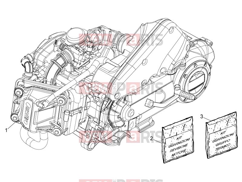 Engine » Engine assembly - Piaggio Typhoon 50 4T E2 (CA, US) 2024