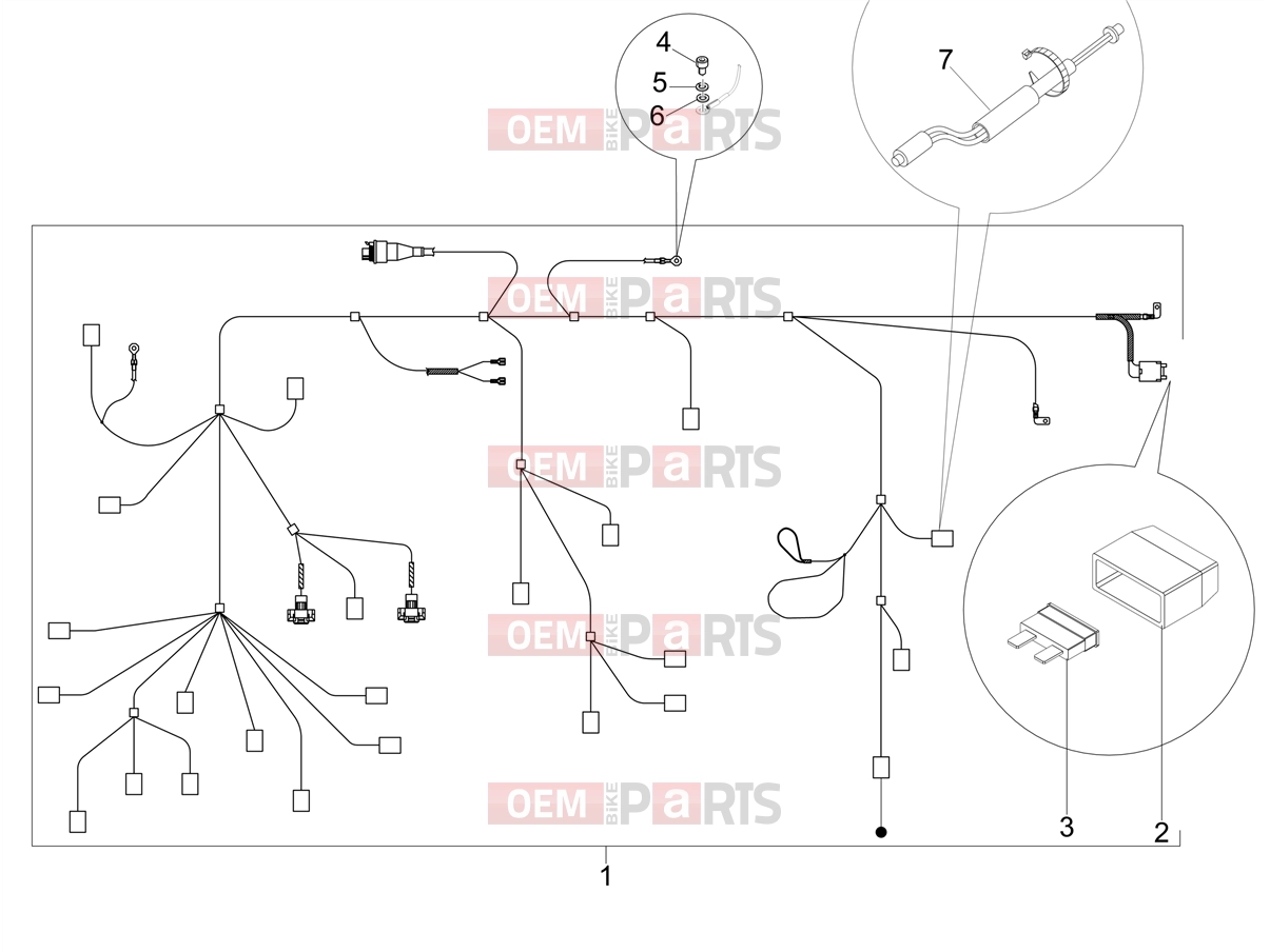 Electrical system » Main cable harness - Piaggio Typhoon 50 4T E2 (CA, US) 2024