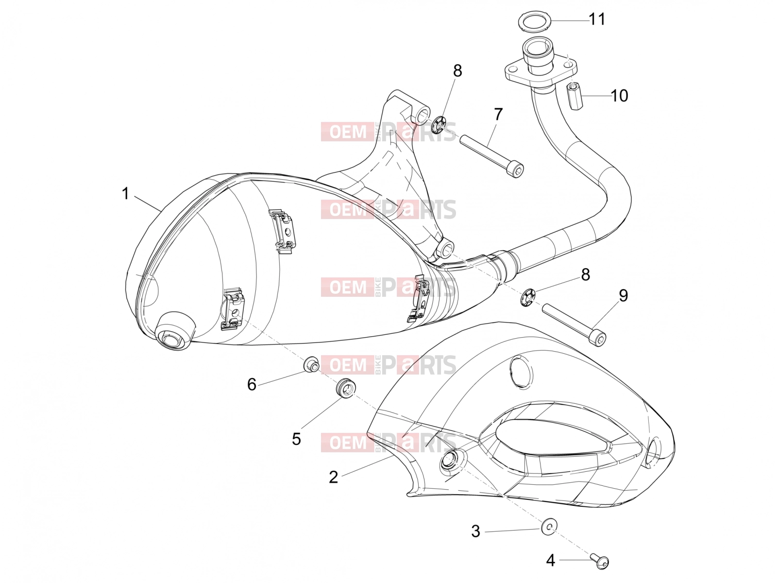 Engine » Silencer - Piaggio Typhoon 50 4T E2 (CA, US) 2025