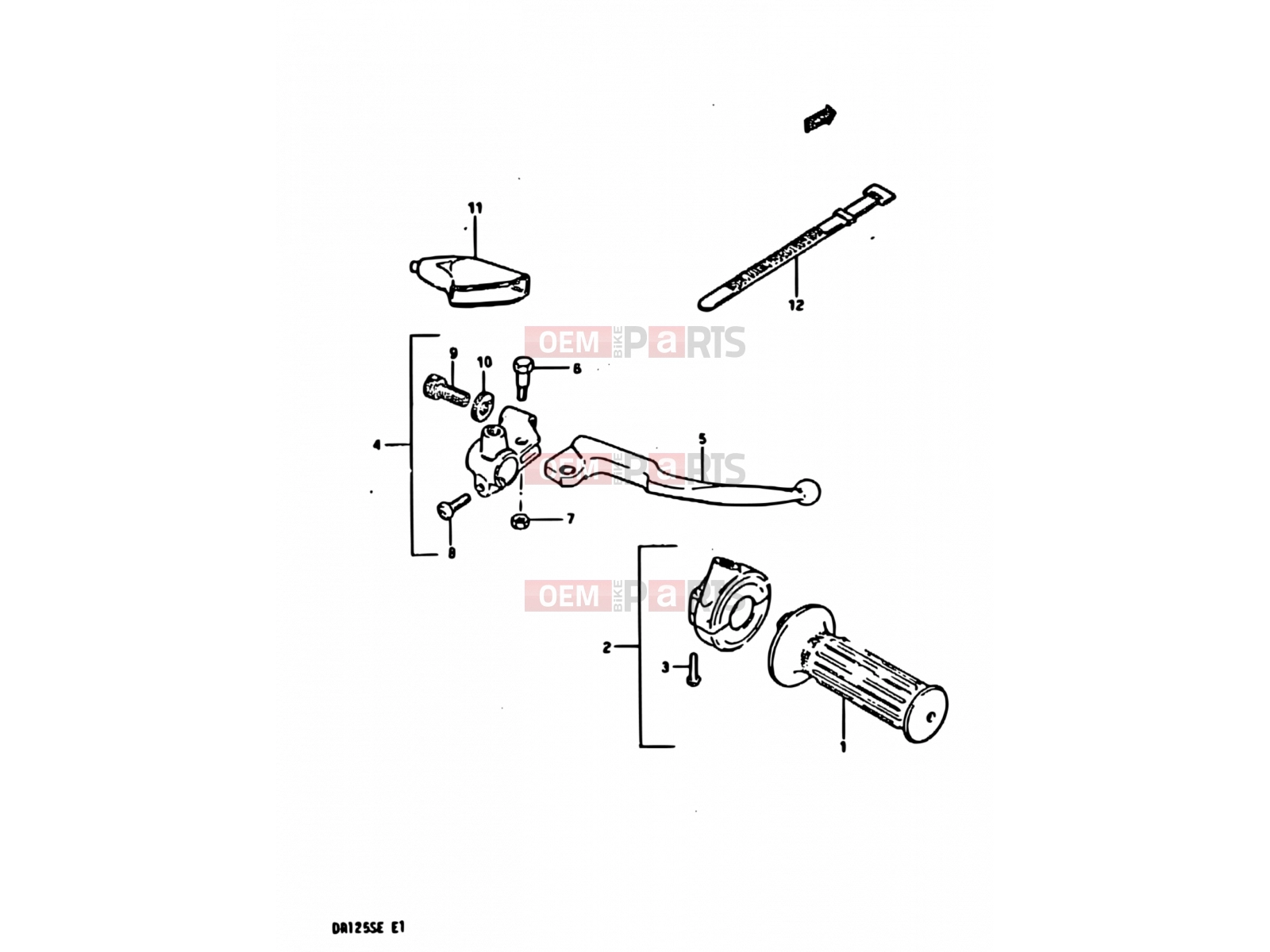 SUZUKI DR125S E (1984) 43 - RIGHT HANDLE SWITCH