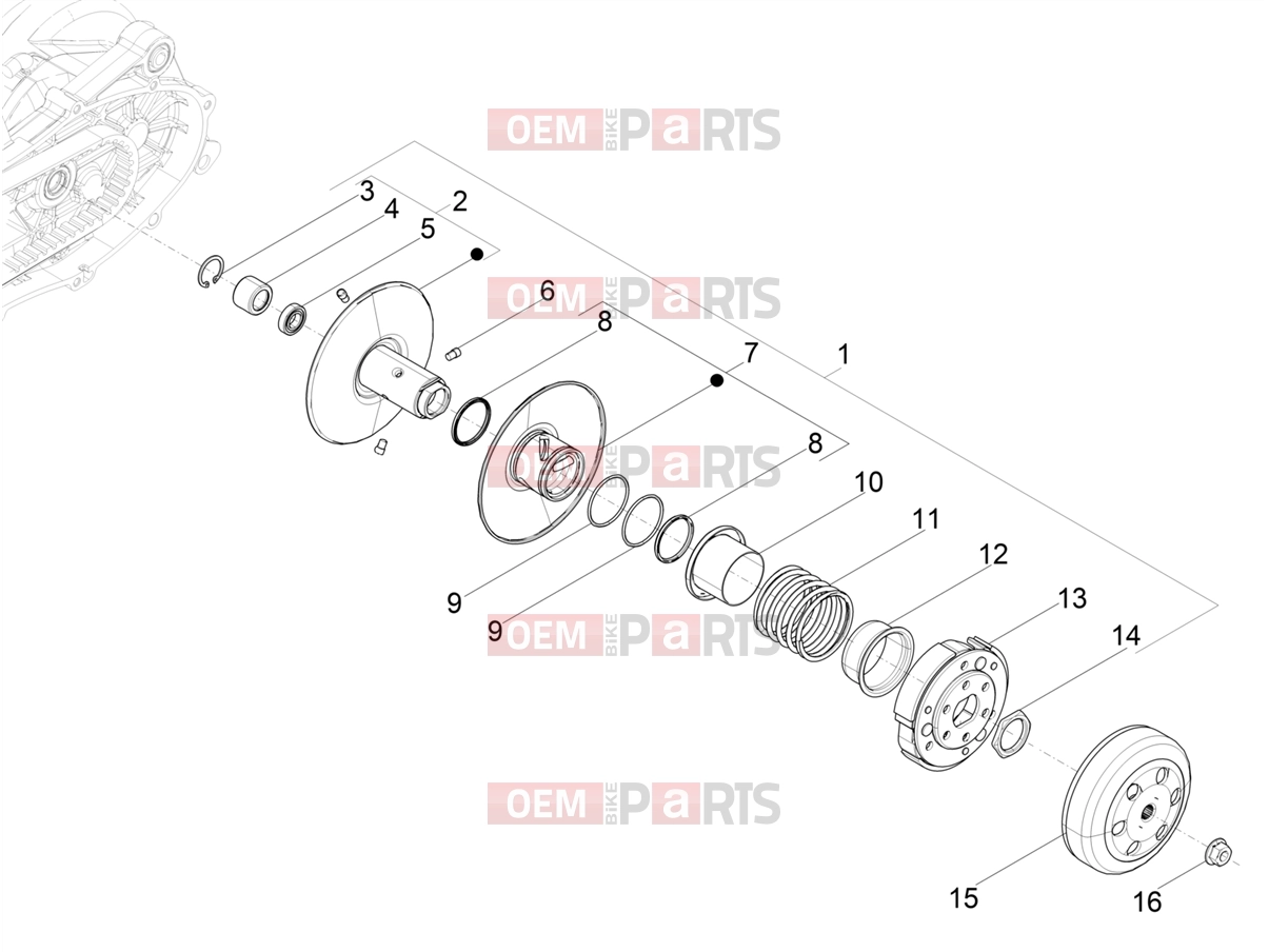 Engine » Driven pulley - Piaggio NRG Power DD 2020
