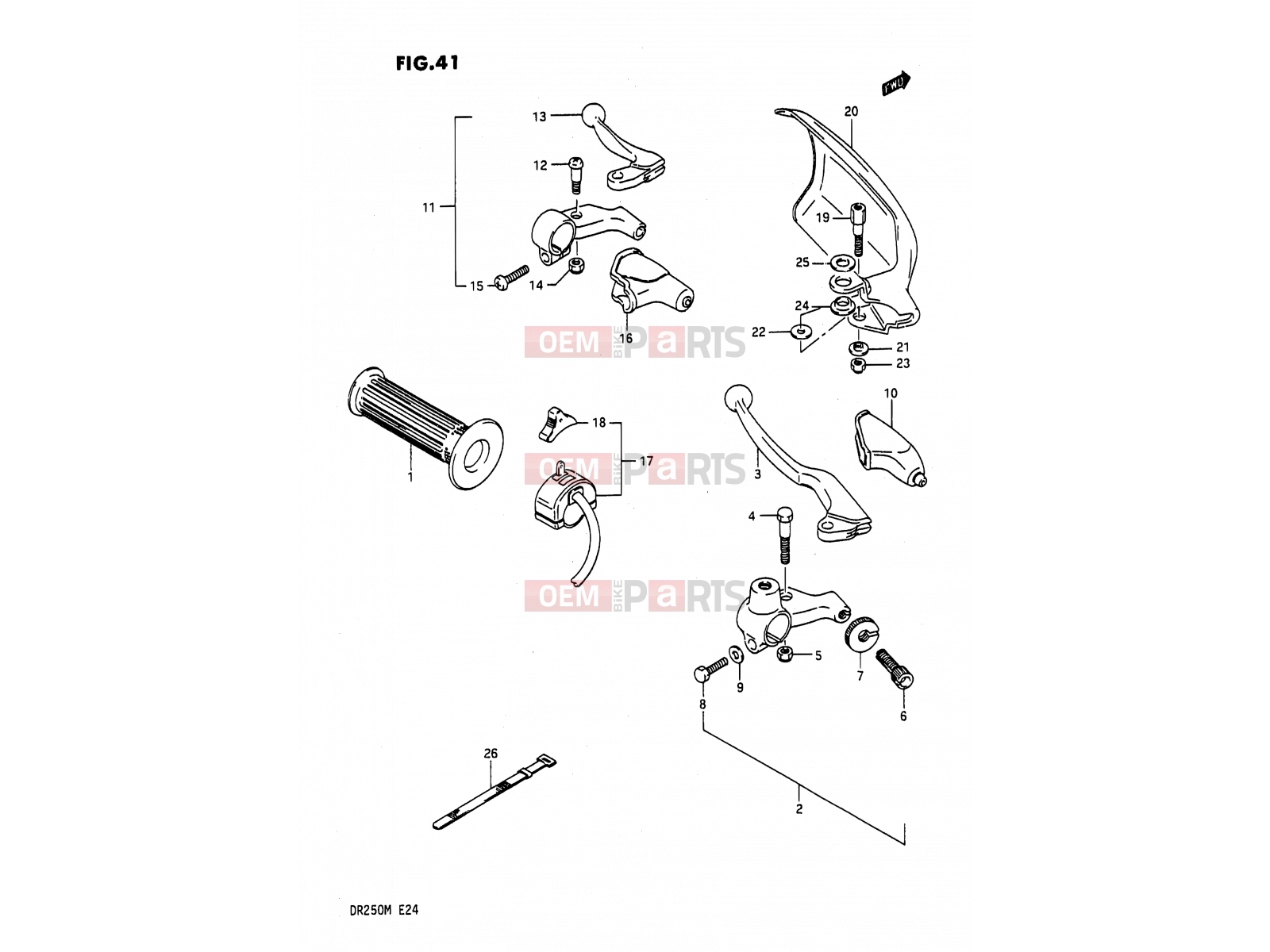 SUZUKI DR200 J (1988) 41 - LIGHT HANDLE SWITCH (E01,E02)
