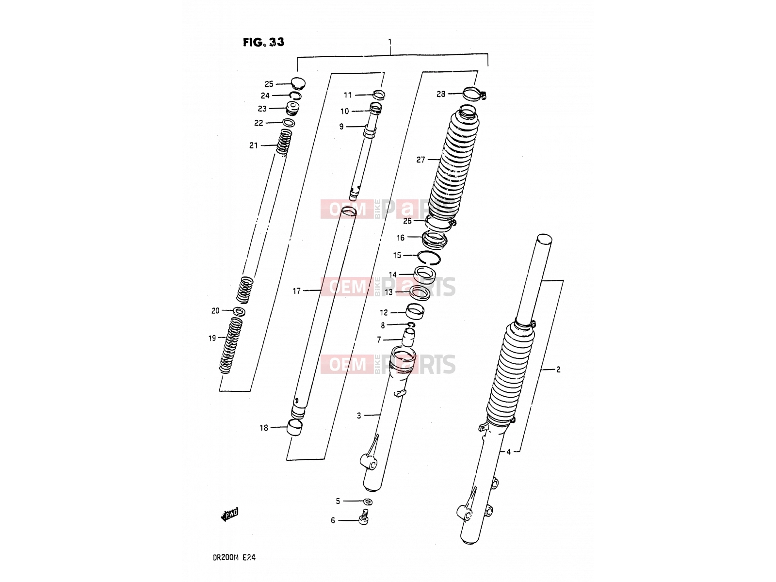 SUZUKI DR200 M (1991) 33 - FRONT FORK