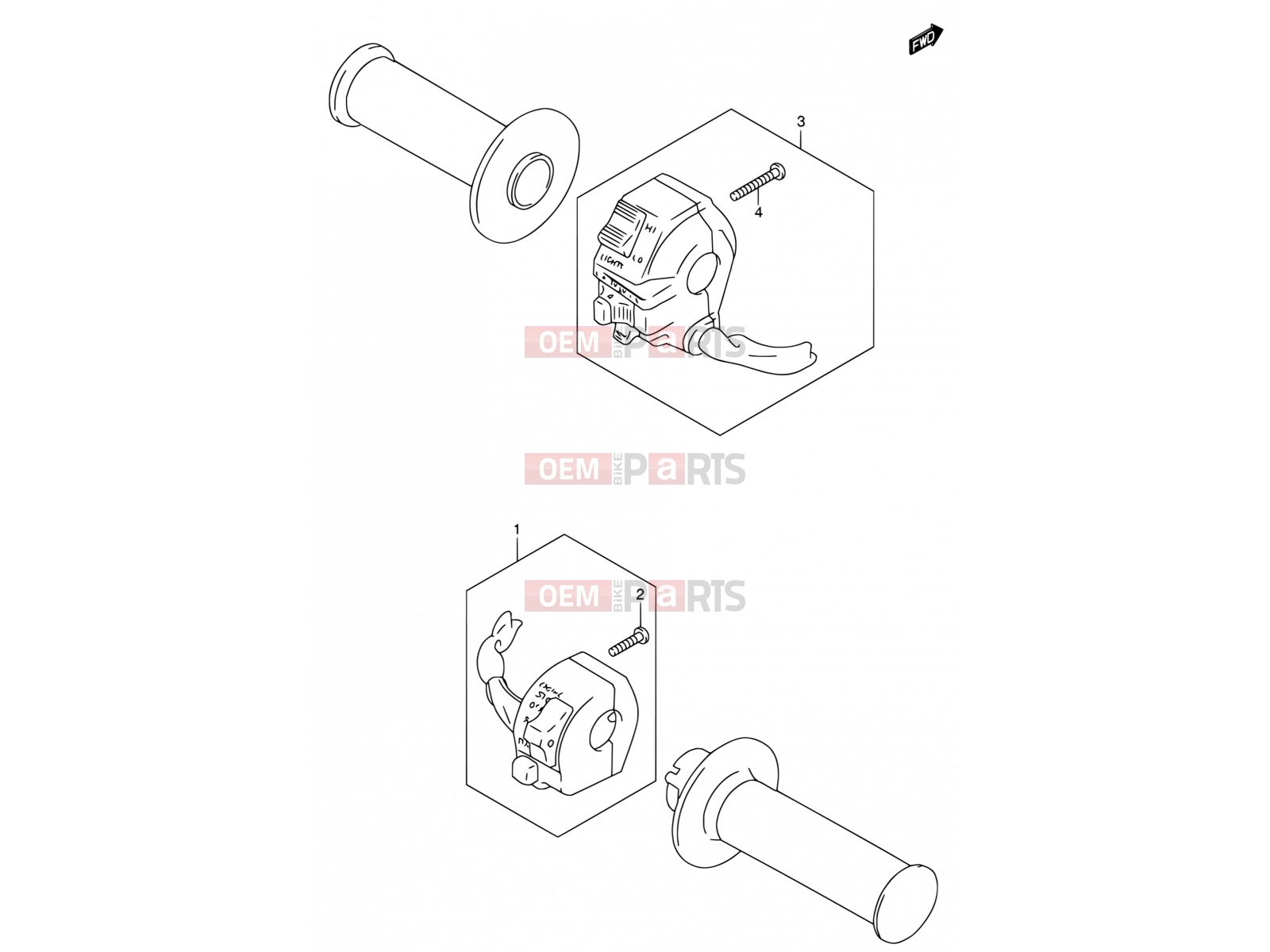 SUZUKI DR200SE K2 (2002) (E03,E28,E33) 25 - HANDLE SWITCH