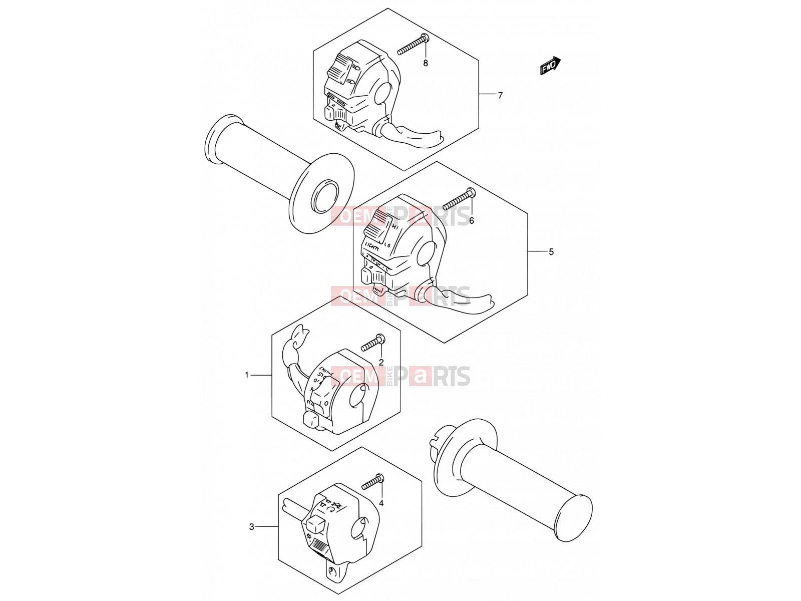 SUZUKI DR200SE K4 (2004) (E06,E24) 25 - HANDLE SWITCH