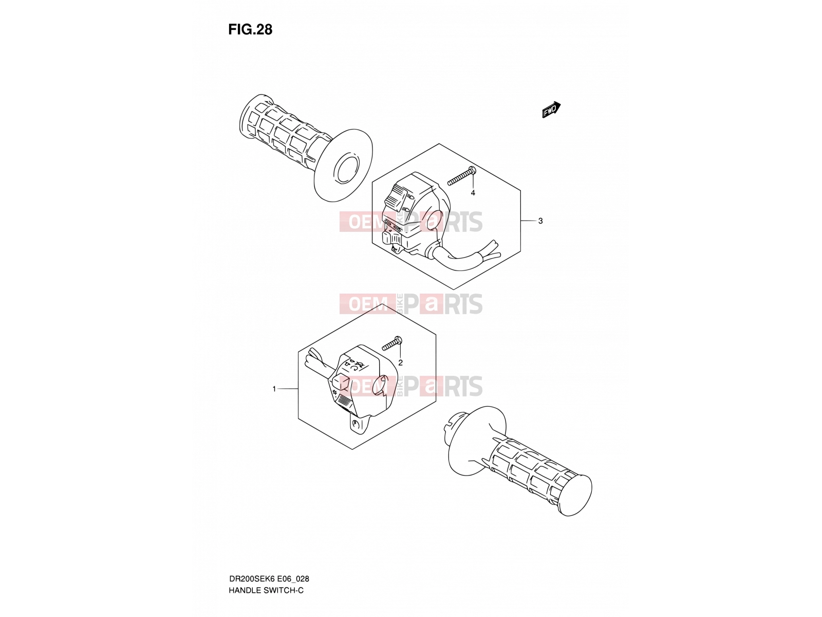 SUZUKI DR200SE K9 (2009) (E06,E24) 28 - HANDLE SWITCH