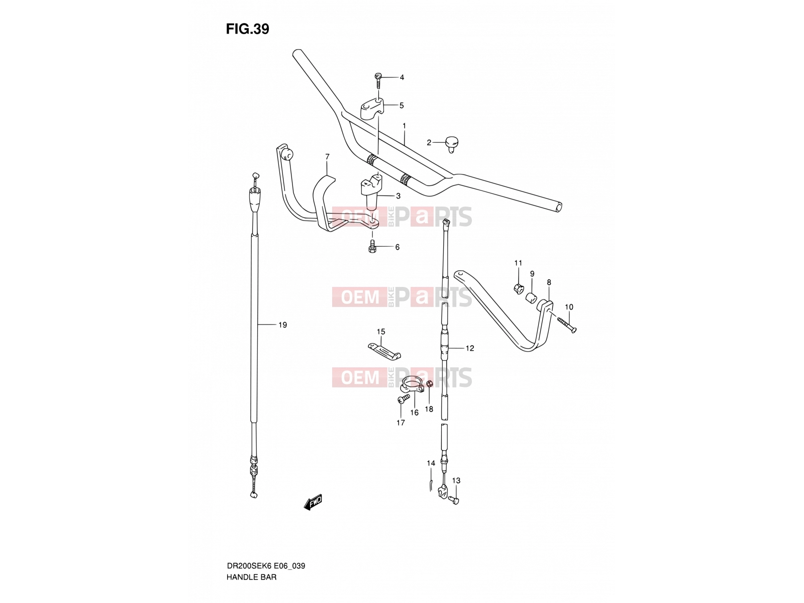 39 - HANDLE BAR (E24) - Suzuki DR200SE K9 (2009) (E06,E24)