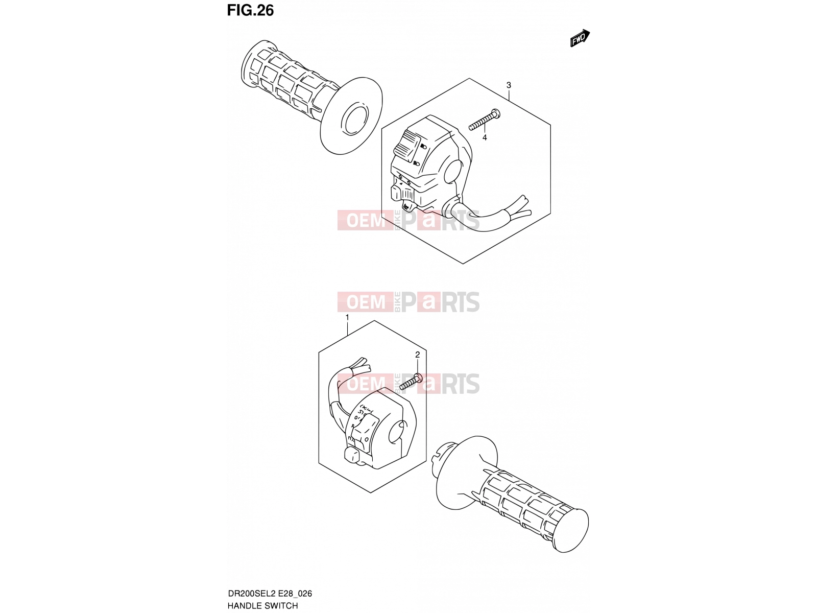 26 - HANDLE SWITCH - Suzuki DR200SE L2 (2012) (E03,E28,E33)
